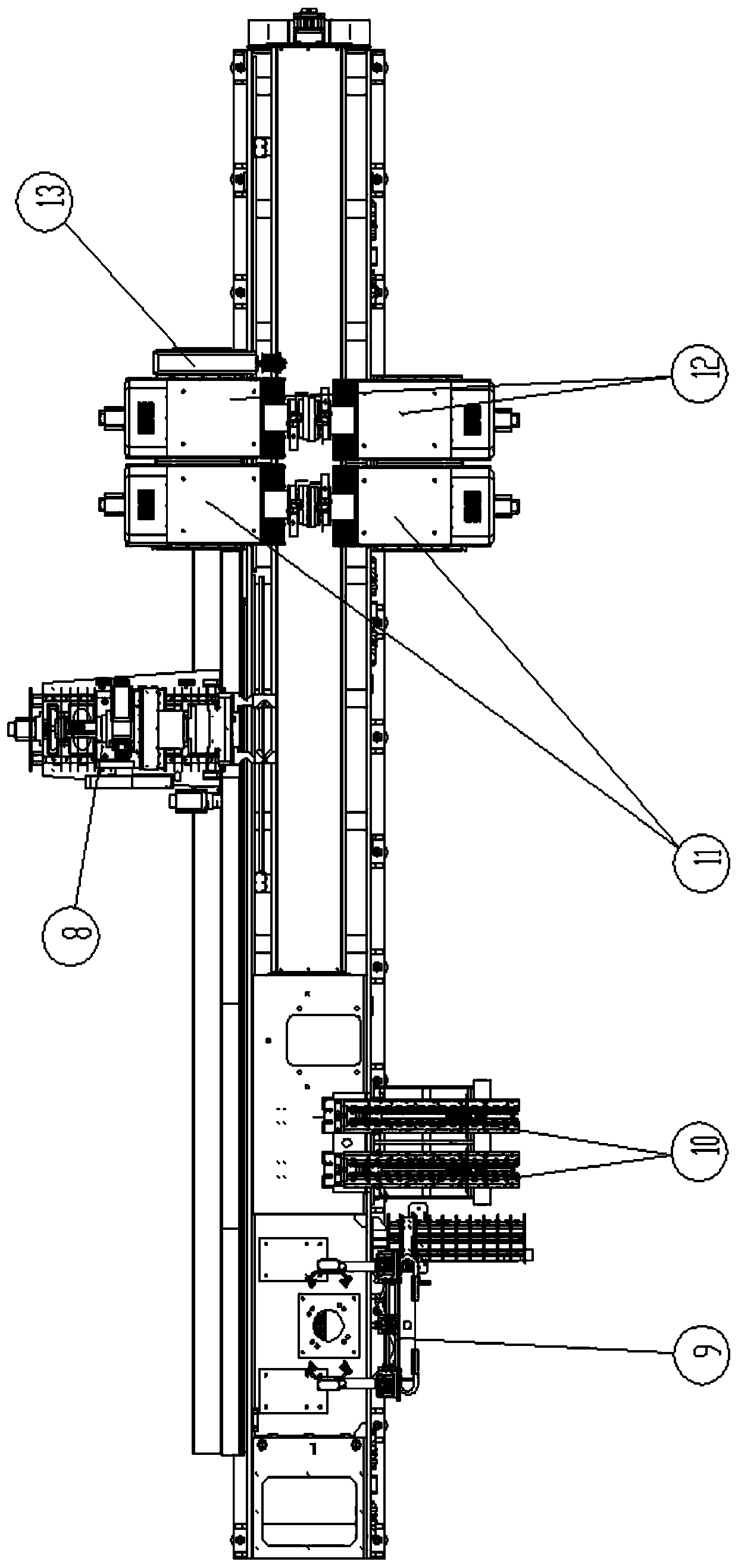 Full-automatic single crystal silicon rod cutting and grinding combined processing integrated equipment and using method thereof