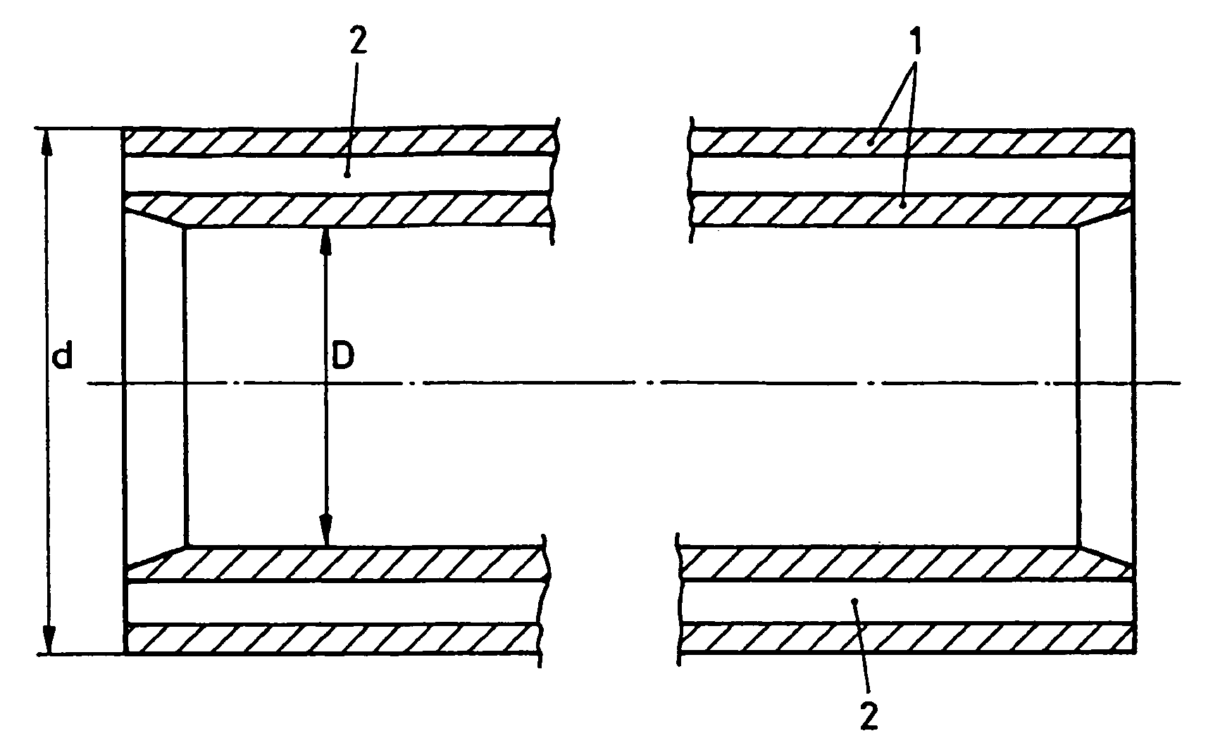 Pressure cylinder in the form of a hollow cylinder made of metal