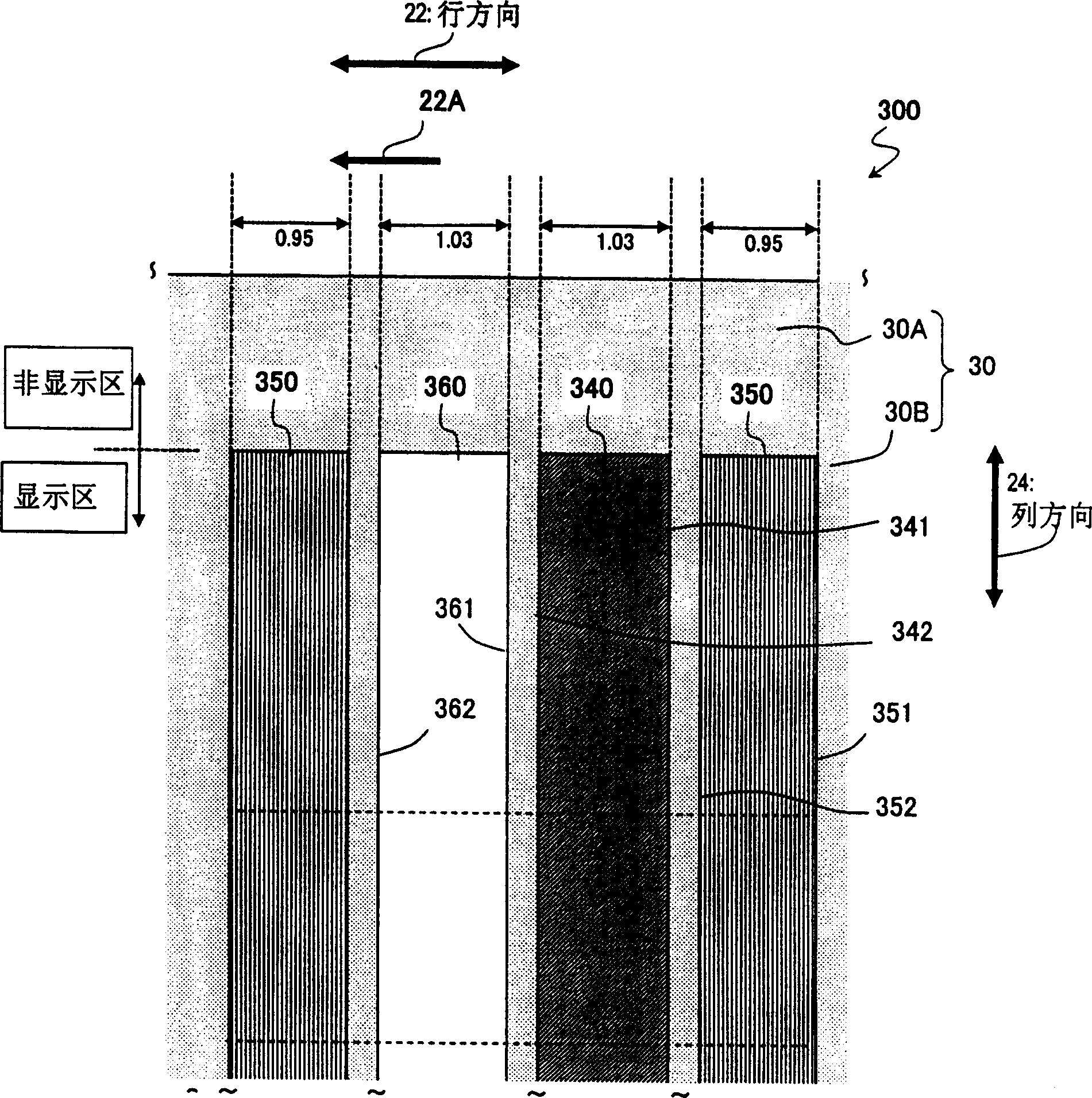 Colour filter substrate, and displaying device