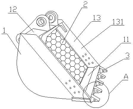 Excavator bucket for civil engineering