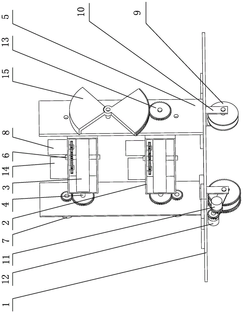 Tightrope walking robot structure with double flywheels