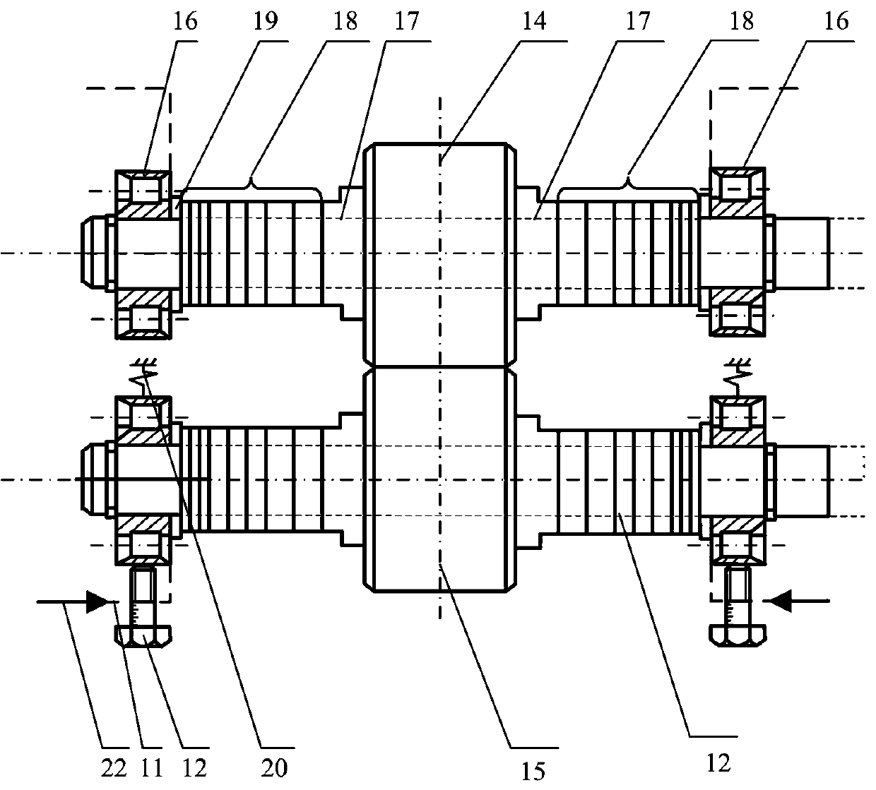 Gear fatigue testing machine considering gear misalignment and gear surface unbalanced loading