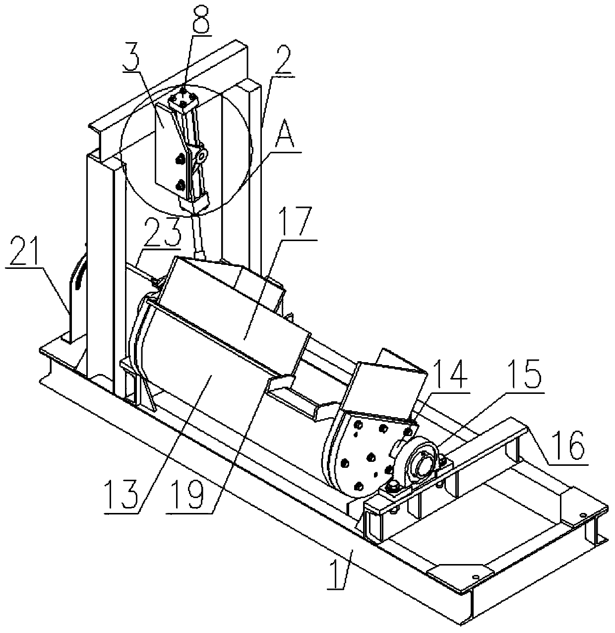 Physical scum isolating and pouring device for anode formwork