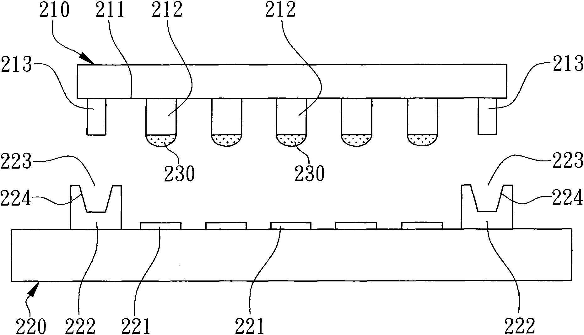 Flip-chip construction maintaining solder positioning