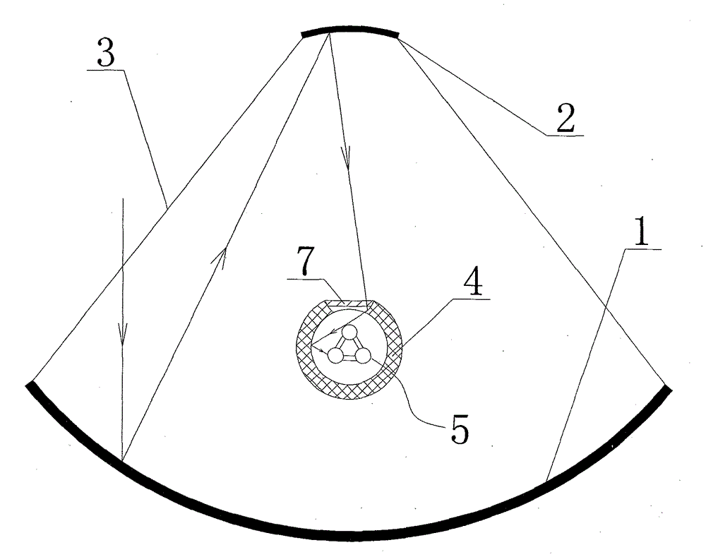 Two-stage parabolic type slot solar energy concentrating system provided with blackbody cavity with converging function