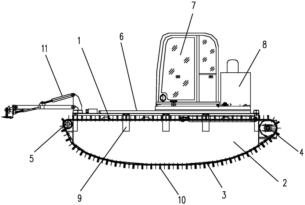 Tidal flat amphibious machine