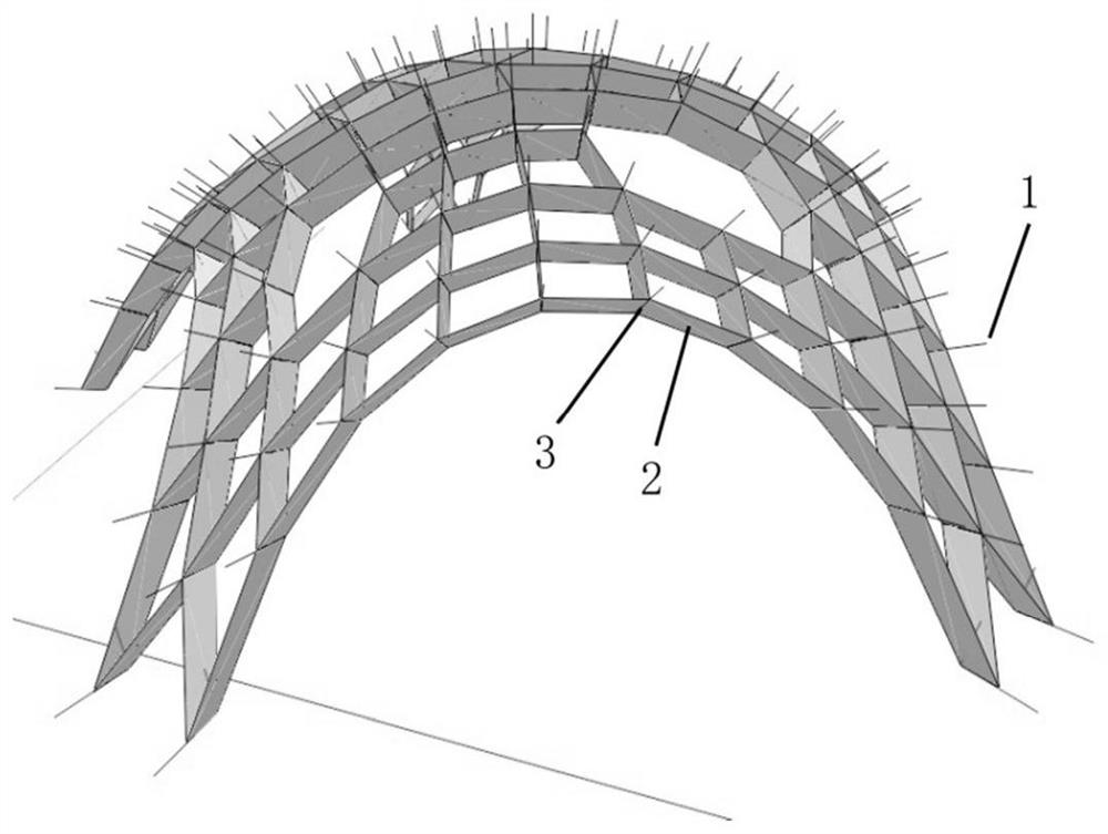 A Construction Method of Irregular Grid Structure Determined by the Longitudinal Symmetry Plane of the Bar