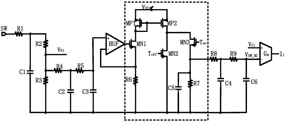 Dynamic cancellation circuit applicable to output direct-current offset of buck converter