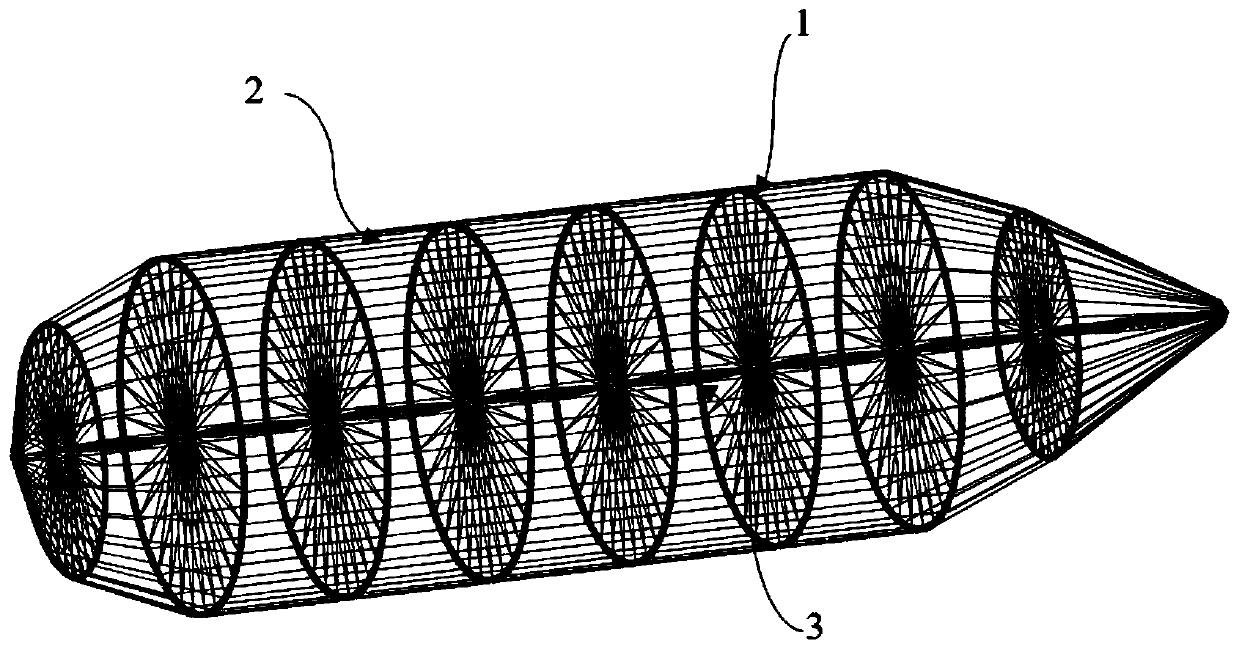 Compression bar contact type tensegrity structure and integration and tension exertion method