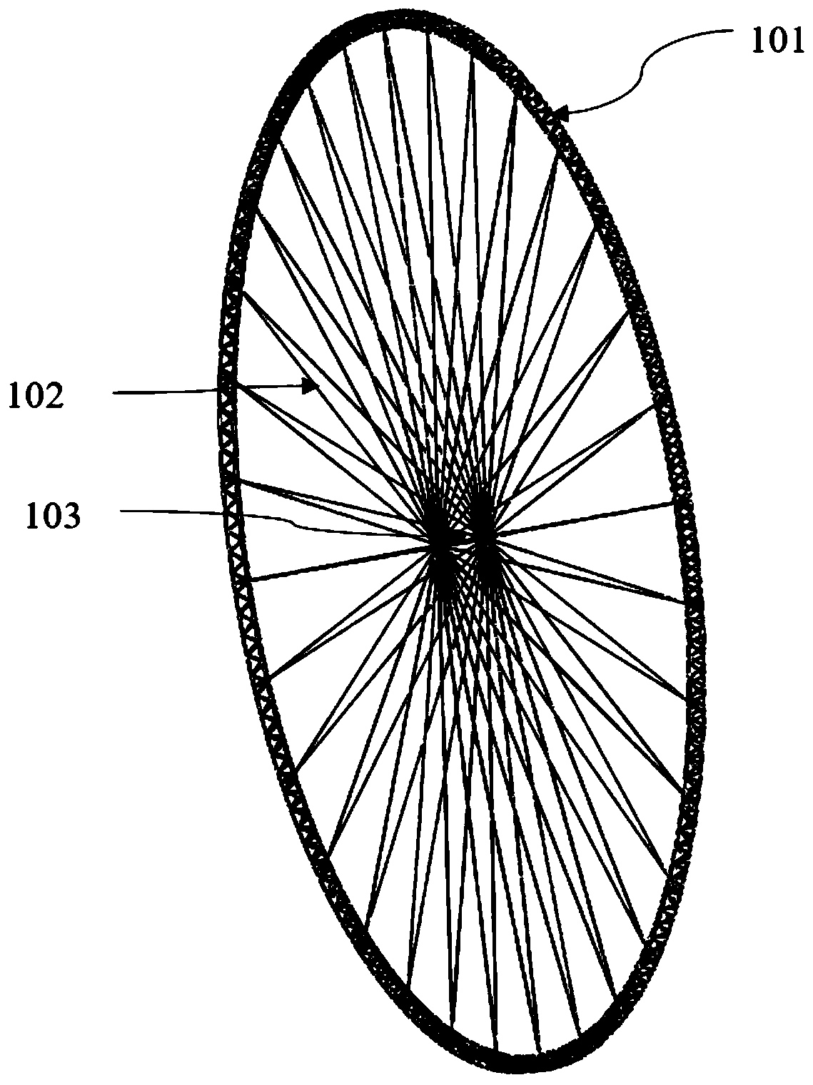 Compression bar contact type tensegrity structure and integration and tension exertion method