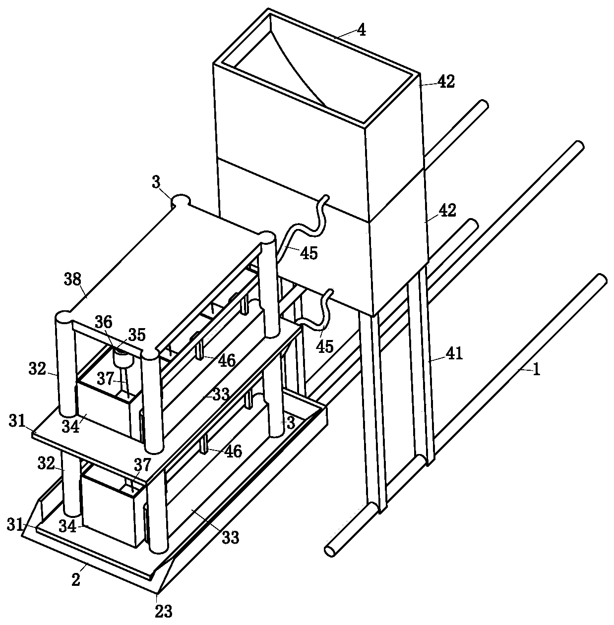 A cement mortar vibrating system