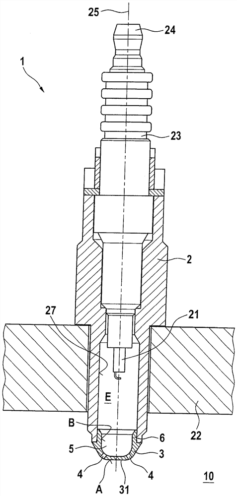 Pre-chamber spark plug having adapted cap geometry