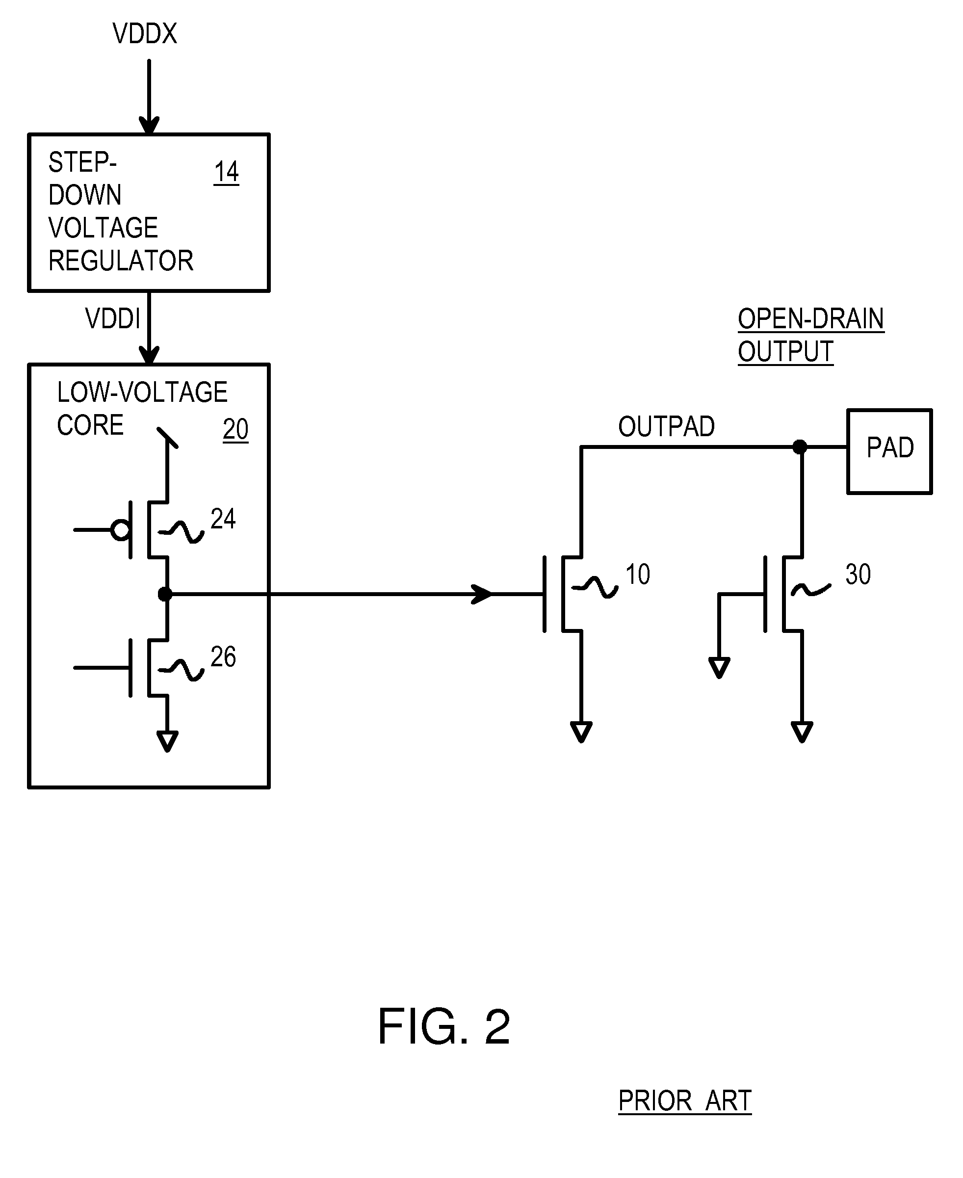 ESD Protection using a Capacitivly-Coupled Clamp for Protecting Low-Voltage Core Transistors from High-Voltage Outputs