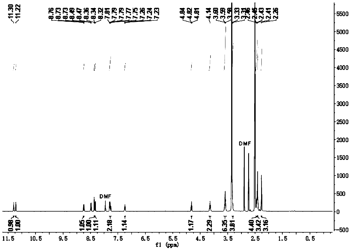 Pyrrole-naphthalimide derivative fluorescent probe as well as preparation method and application thereof