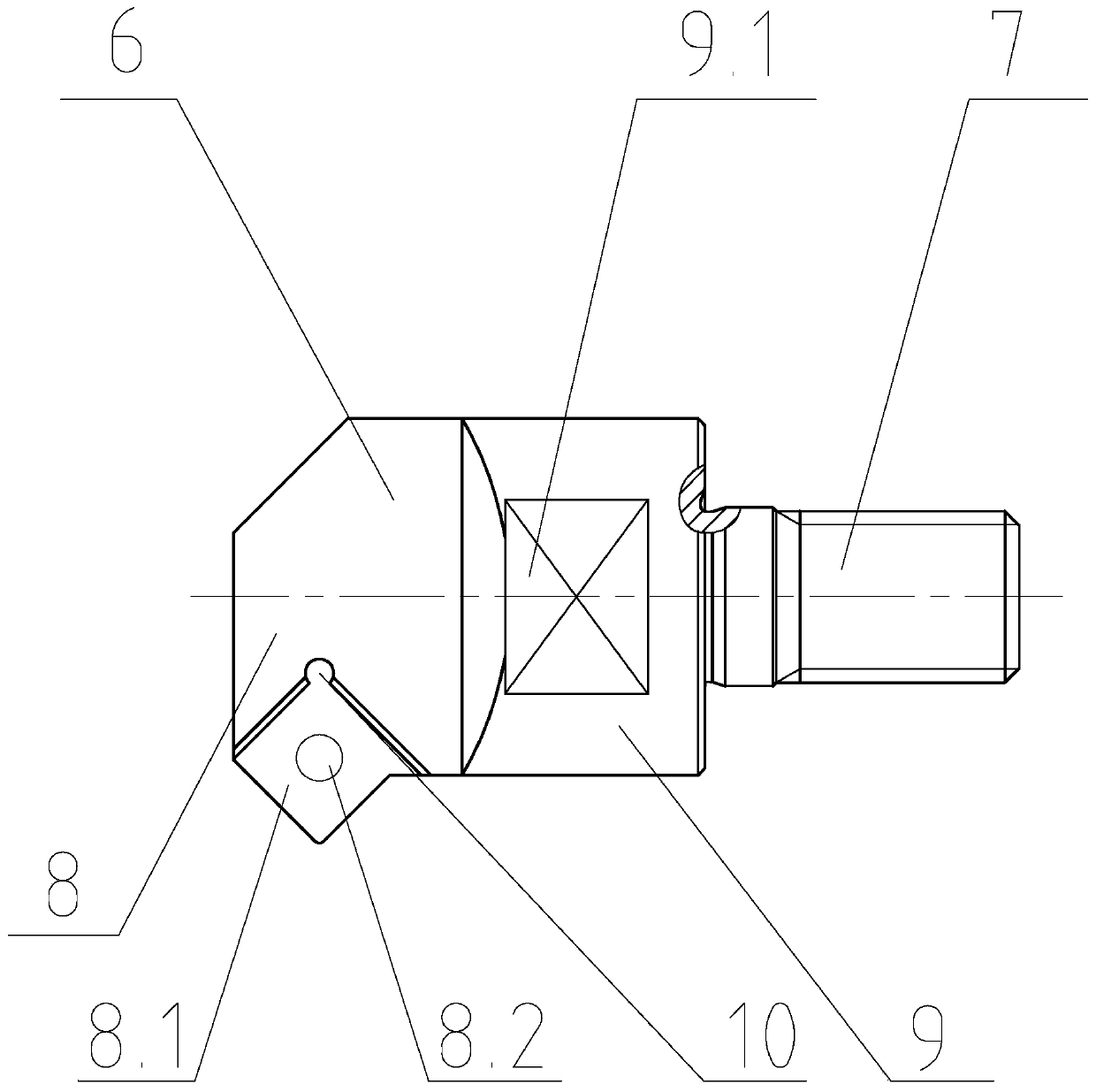 A kind of cutter head and cutter for machining ball thread