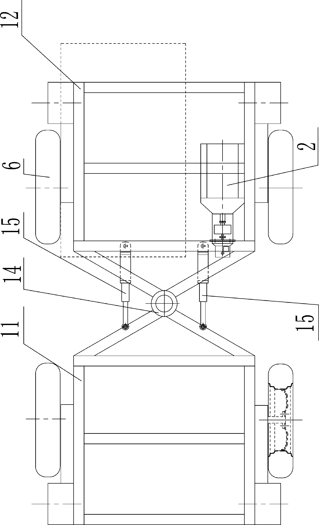 Adjustable-ground clearance four-wheel drive bowing-type field management power platform