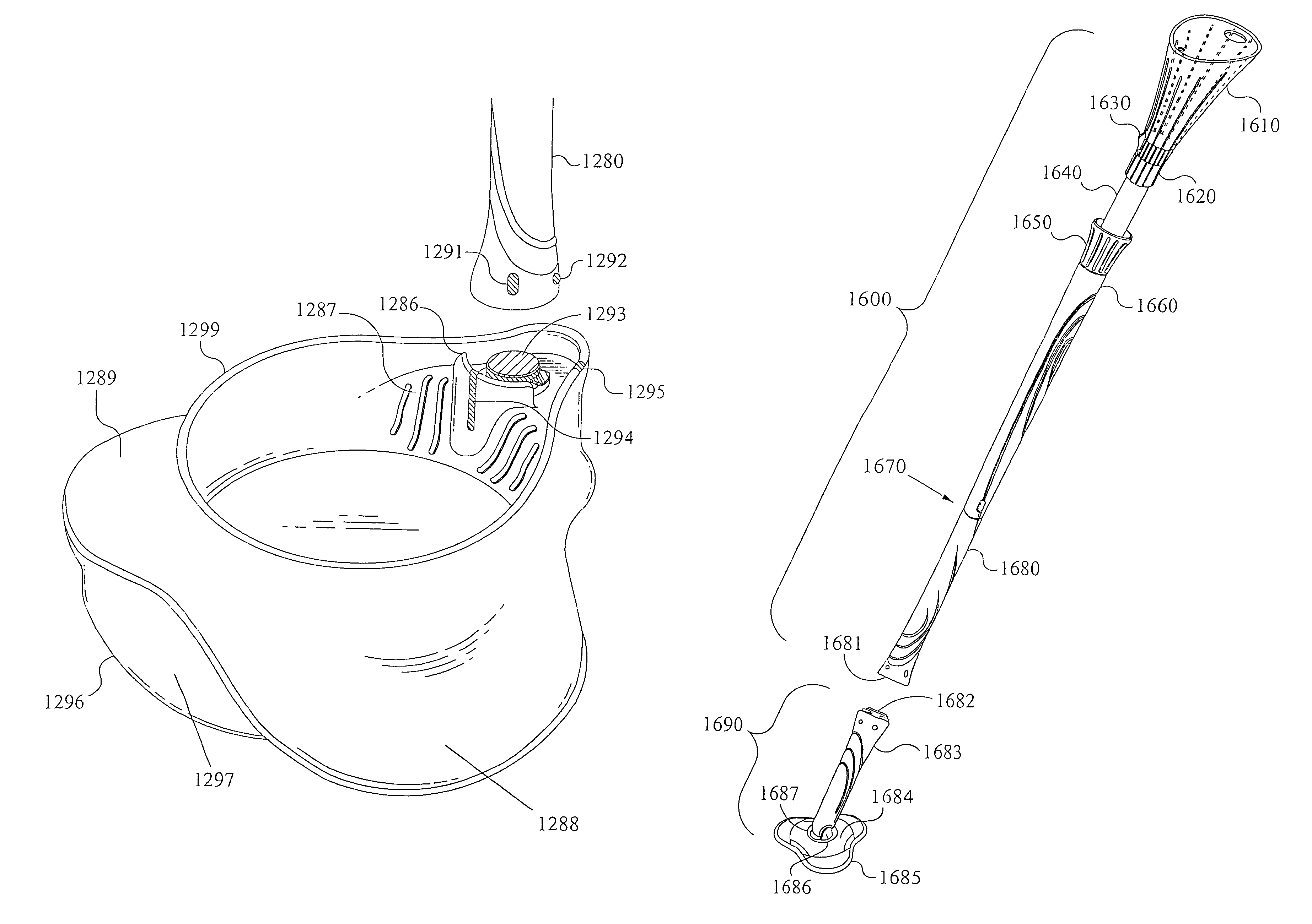 Dual function bowl lifting and filling apparatus with interchangeable cleaning attachment