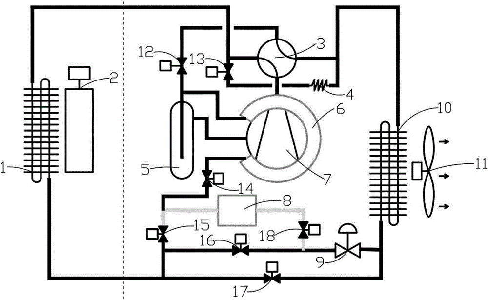 Heat accumulation non-stop defrosting system and air conditioner