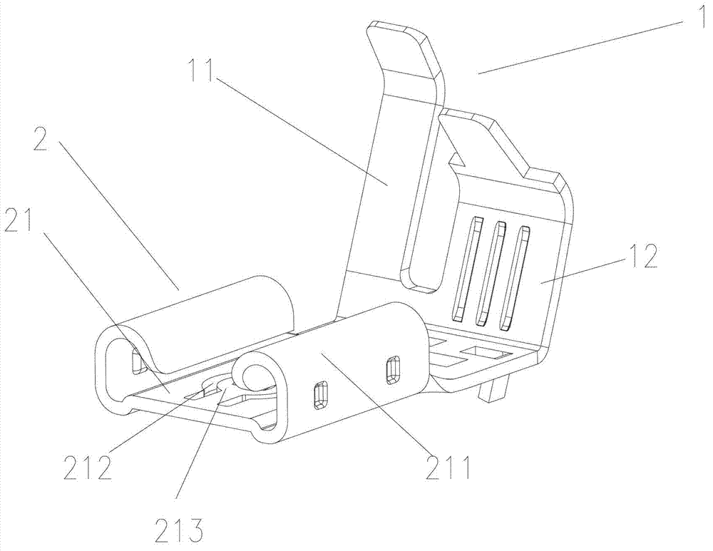 Flag-shaped terminal with low inserting force and high extracting force