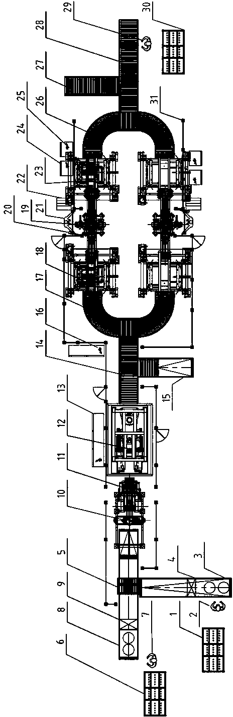 Automatic production system for tire set assembly