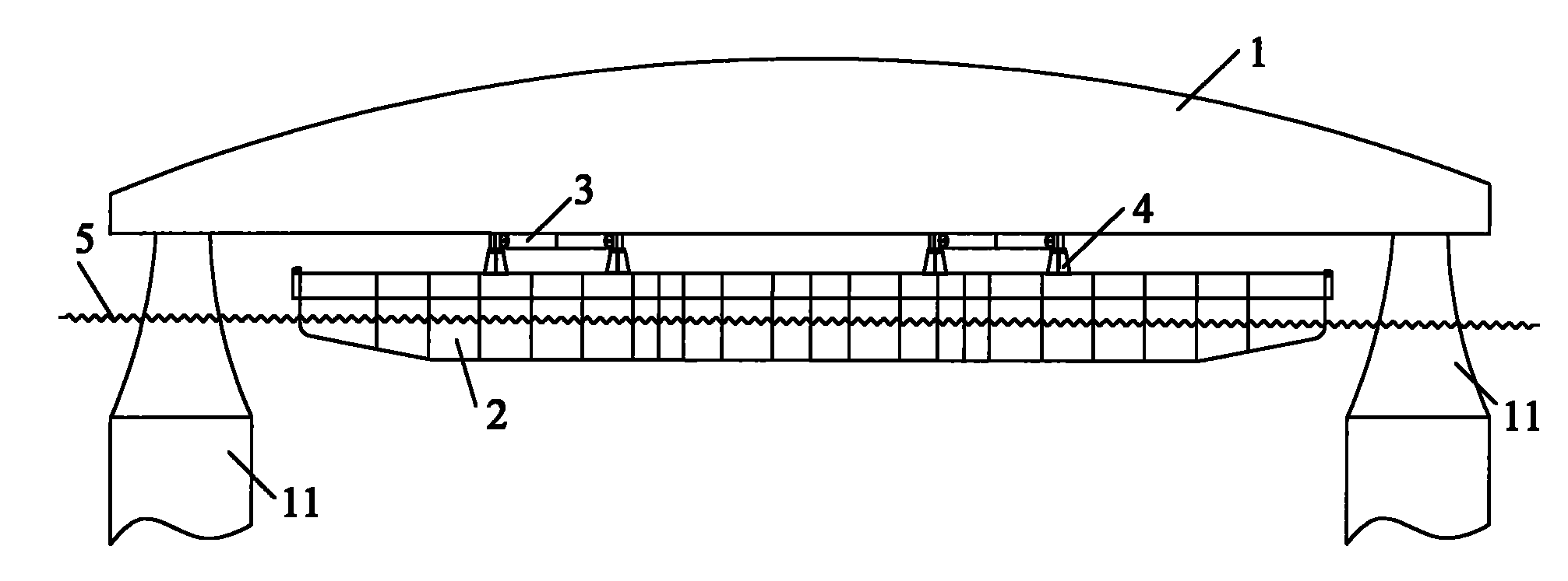 Method for disassembling and assembling superaqueous bridge