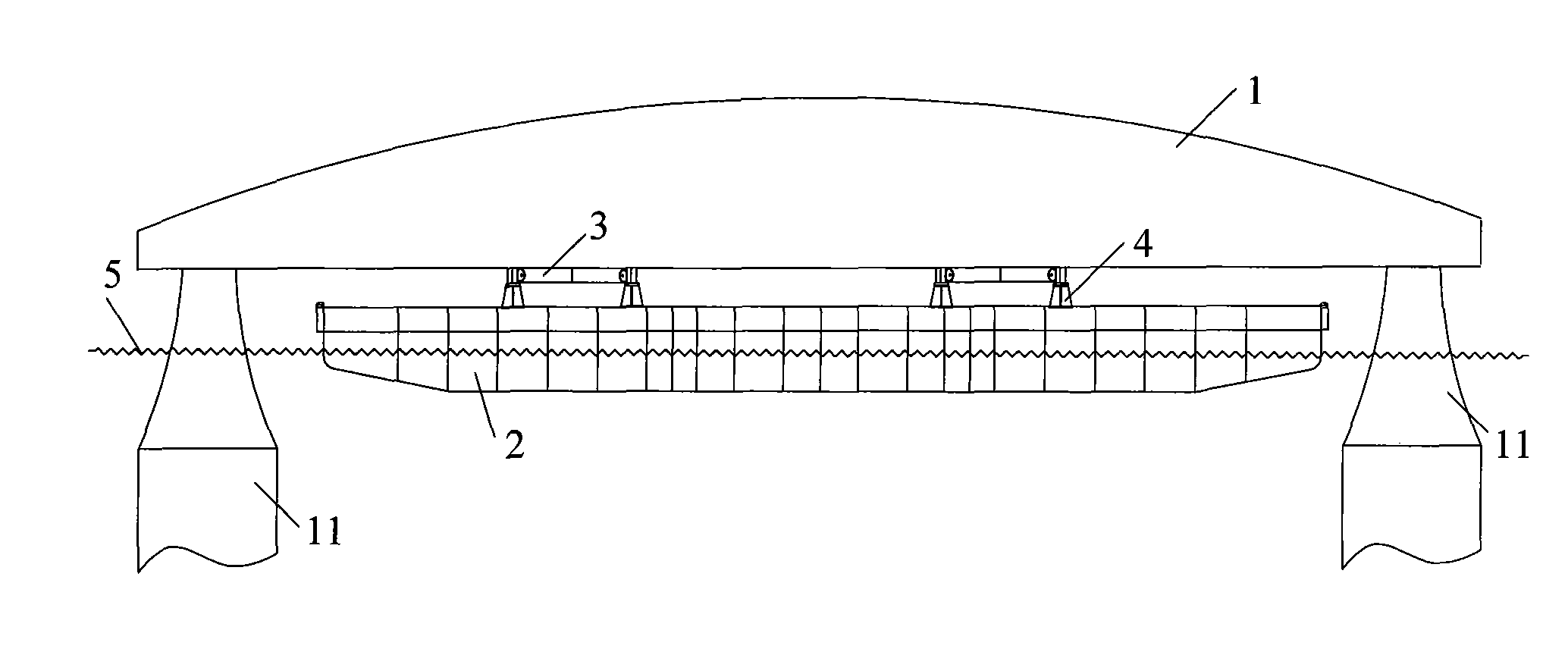 Method for disassembling and assembling superaqueous bridge