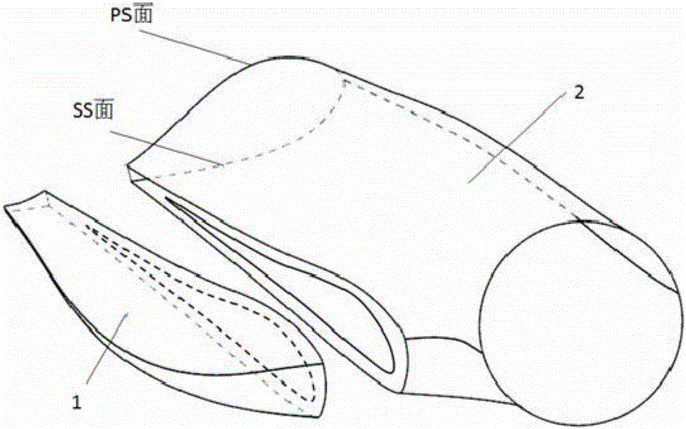 Large tail-edge sectional wind turbine blade connecting structure and manufacturing process thereof