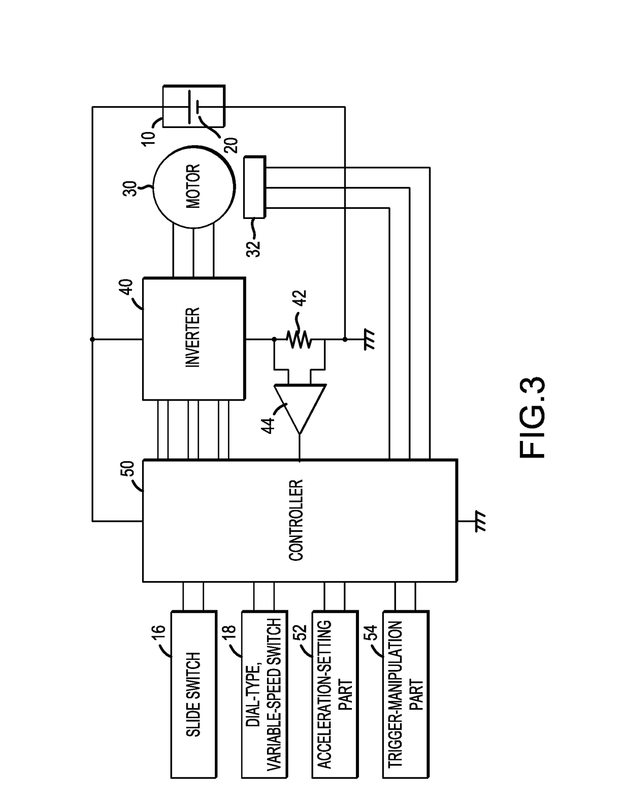 Electric rotary tool with braking