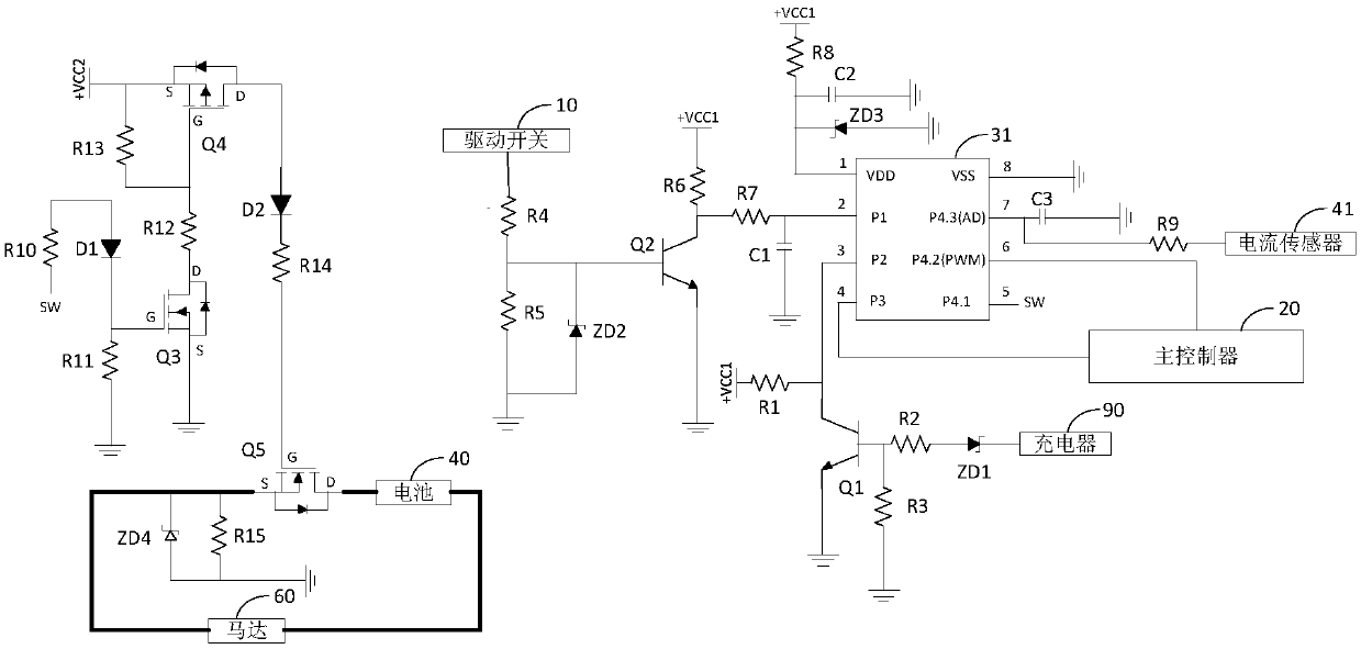 A power management circuit for an electric vehicle