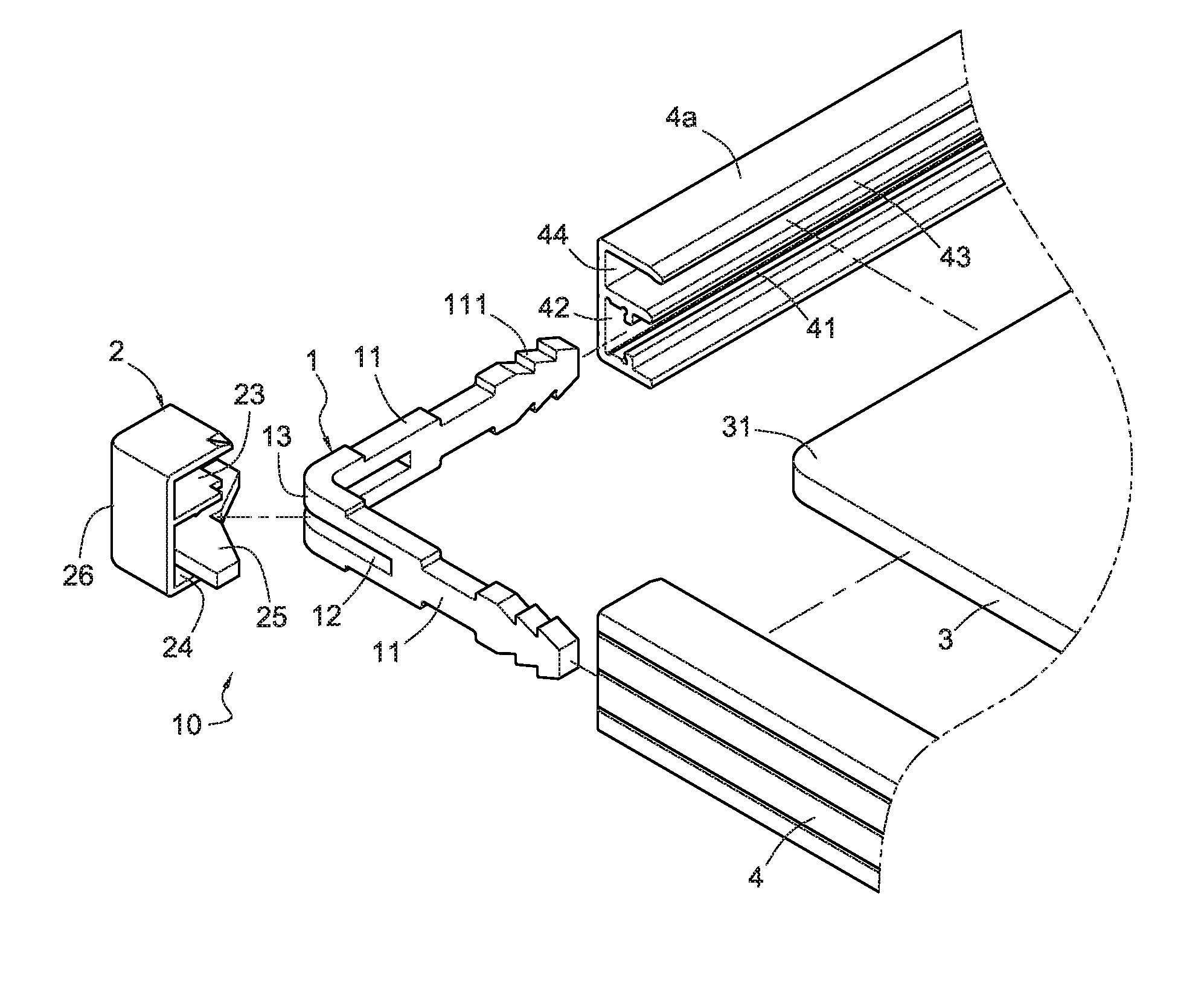 Corner joint of a frame for fixing a solar panel