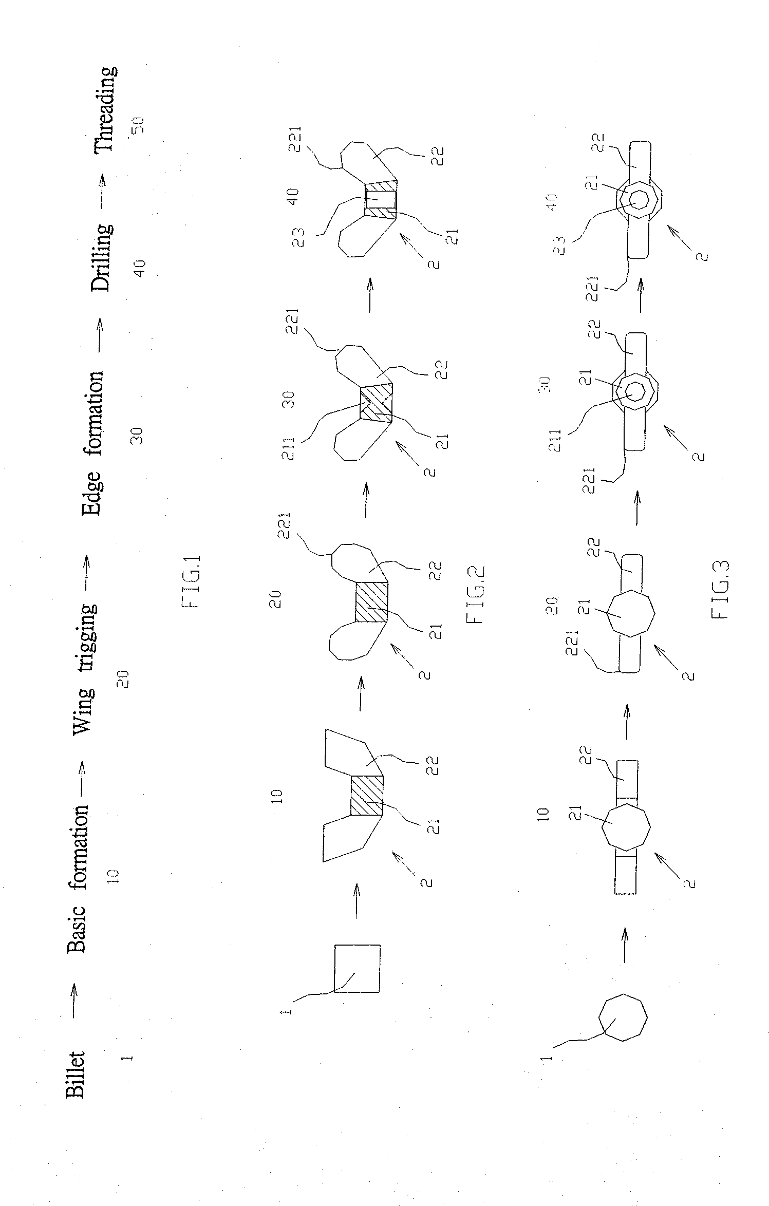 Manufacturing method of wing nuts