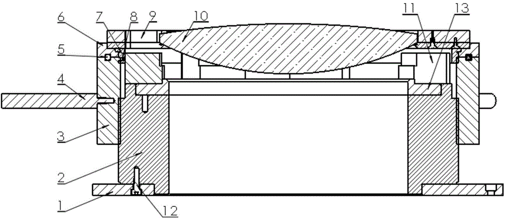 Rotary disc for large-diameter lens coating clamp