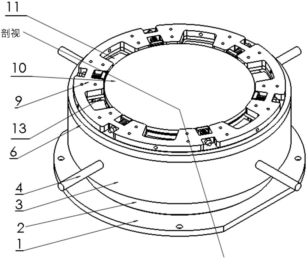 Rotary disc for large-diameter lens coating clamp