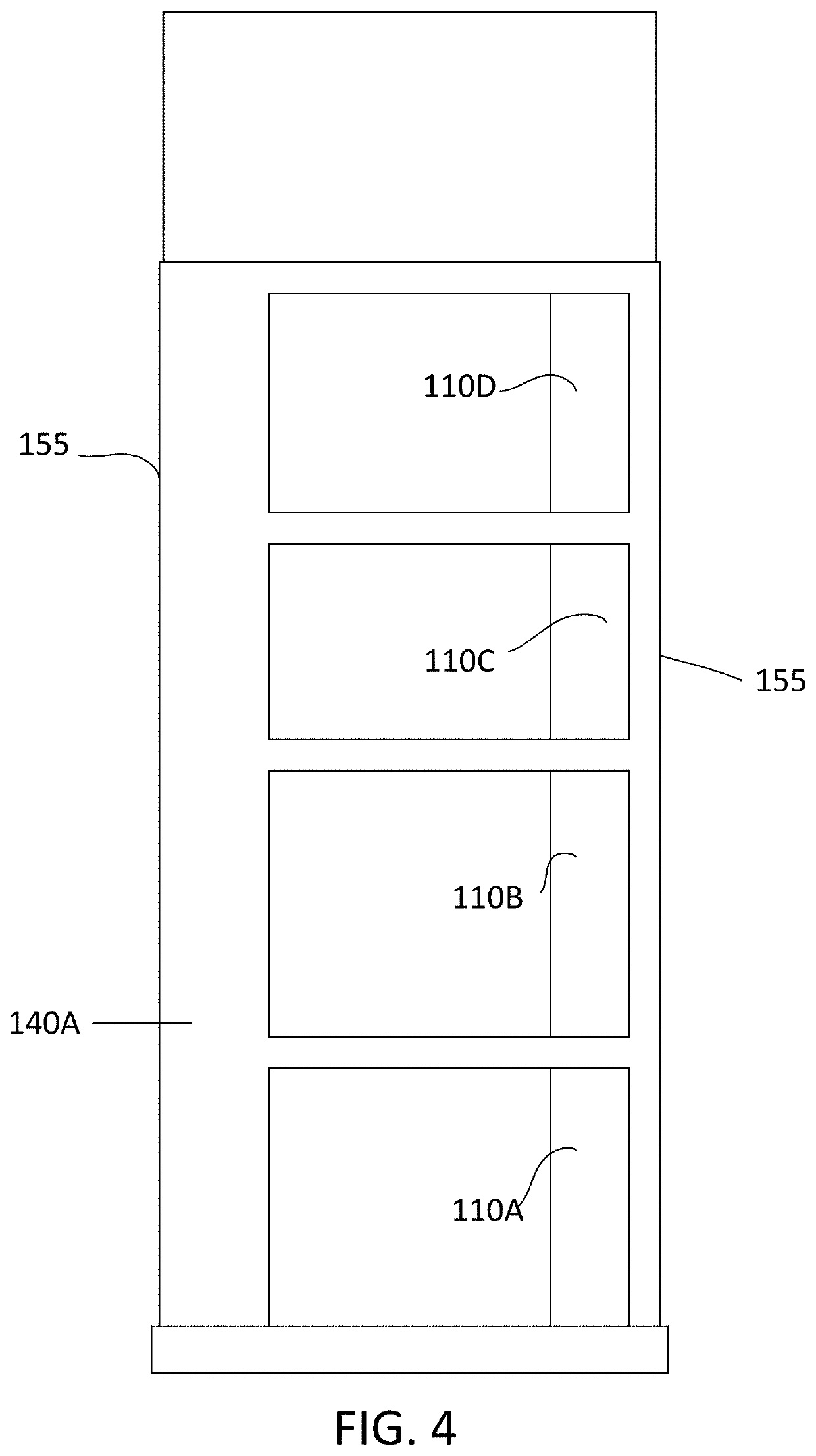 Display unit with built-in shelving supports