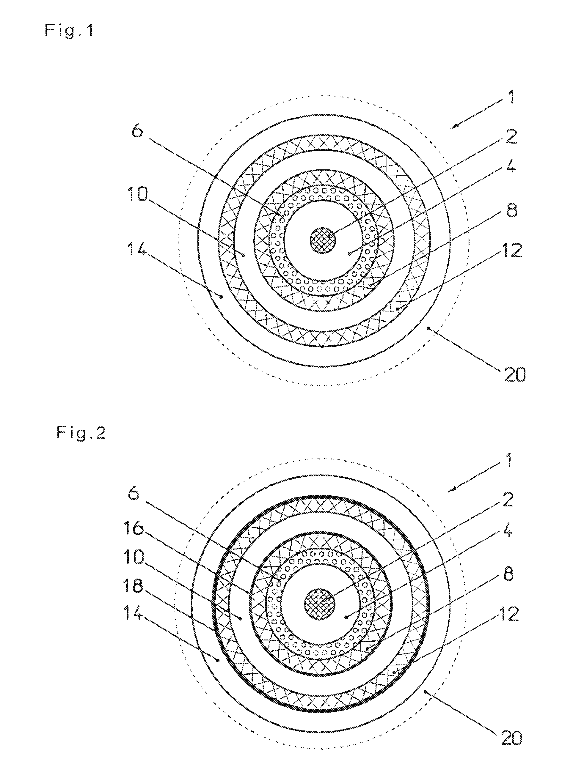 Cable with electrical conductor included therein