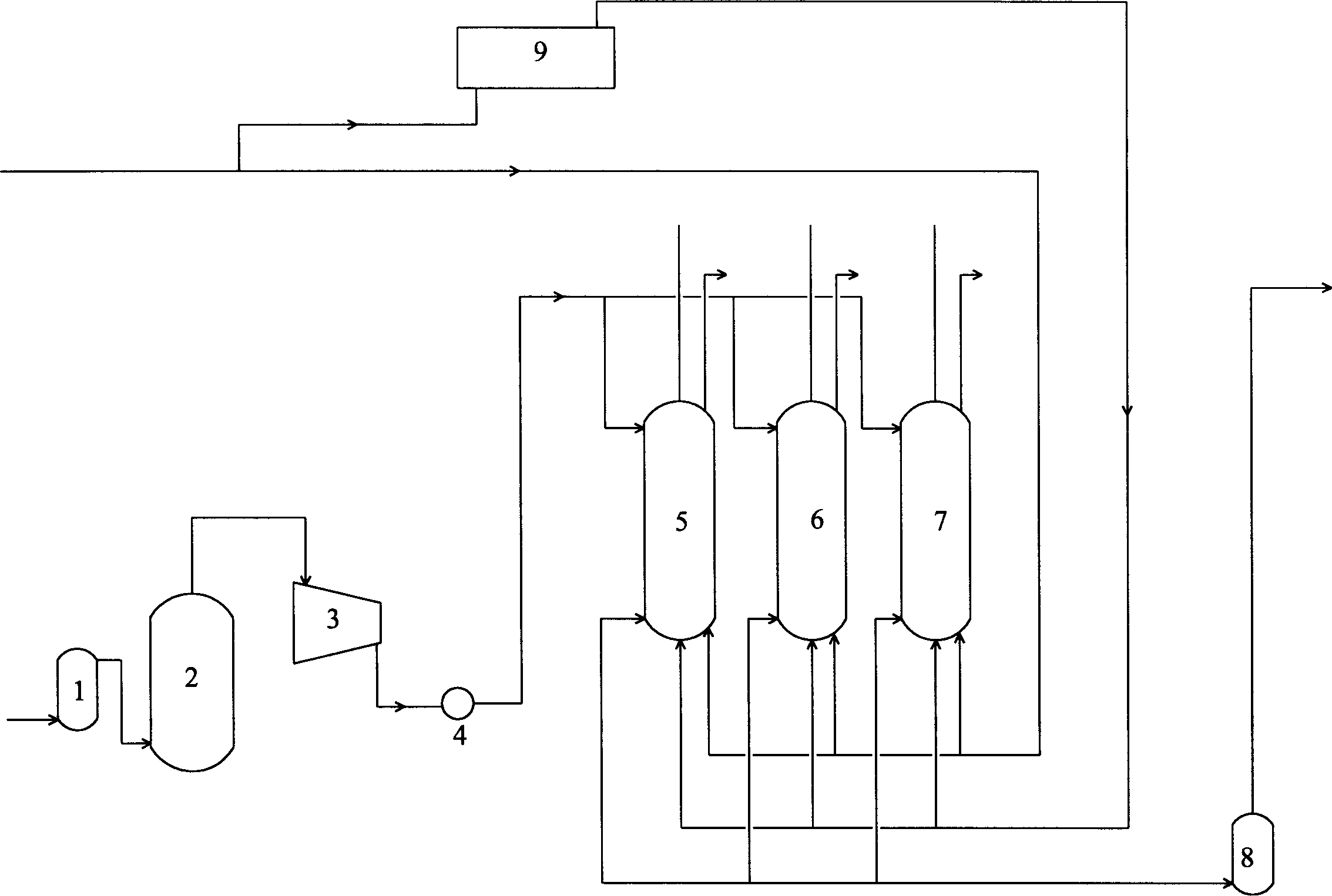 Air-contained coal gas gasification and separation process and equipment