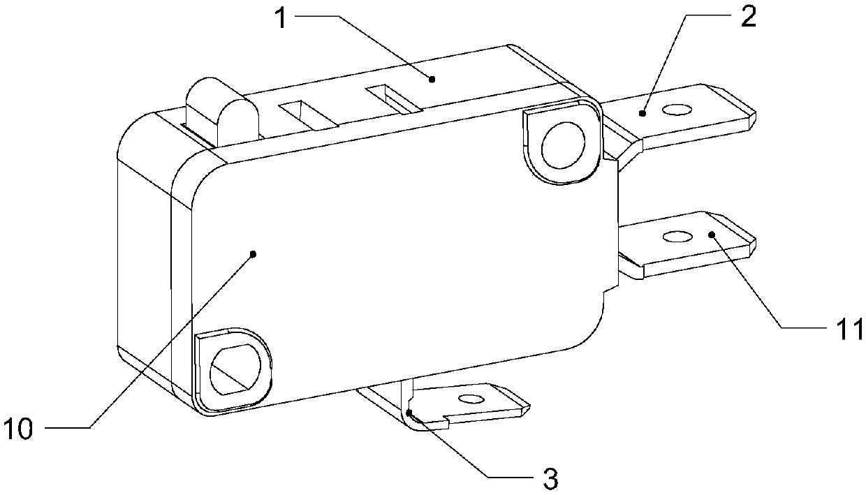 Microswitch with forced separating mechanism