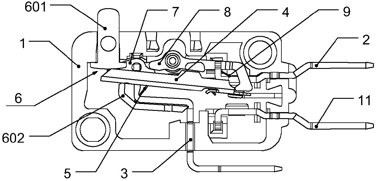 Microswitch with forced separating mechanism