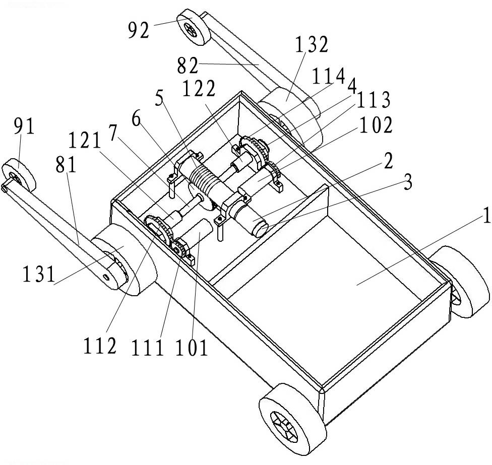 Guide-arm-type front-wheel joint mechanism of mobile robot