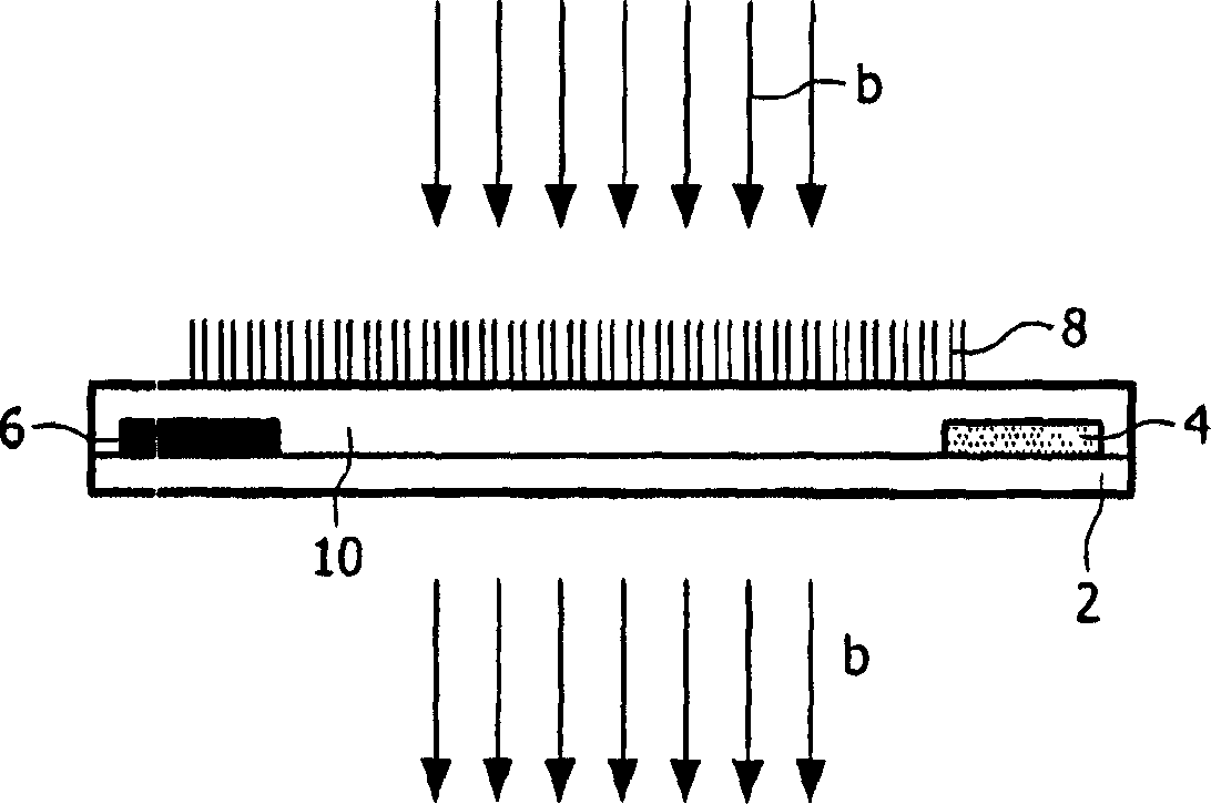 Programmable optical component for spatially controlling the intensity of beam of radiation