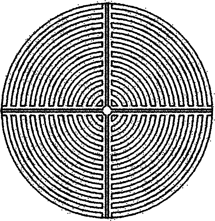 Bipolar plate with mosquito incense type flow field distribution structure