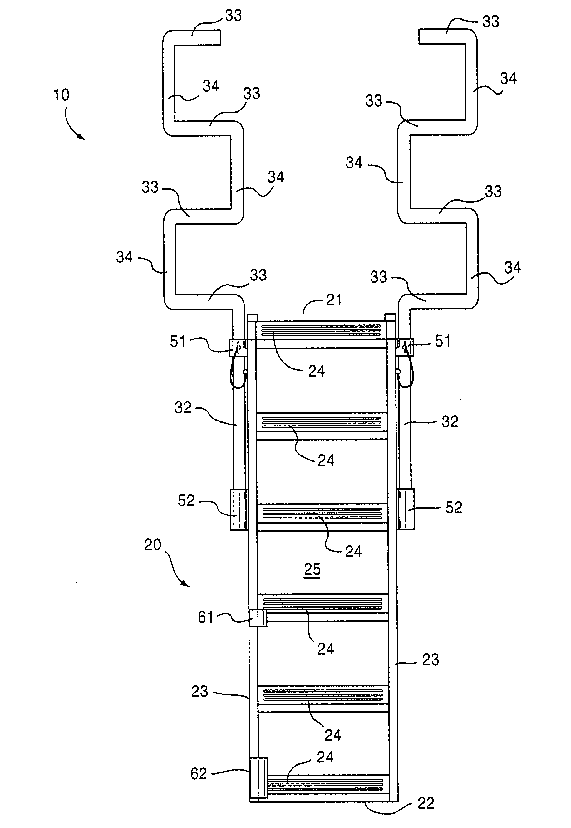 Portable safety ladder assembly