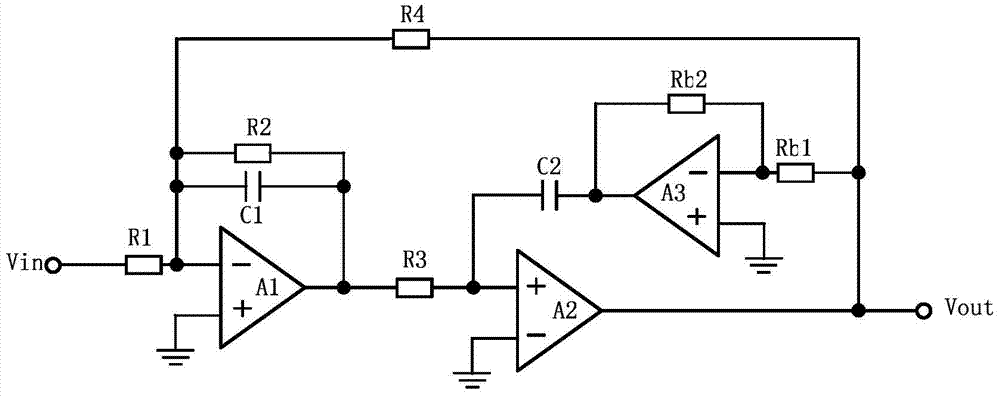 Double-second-order active RC filter circuit and compensation method thereof