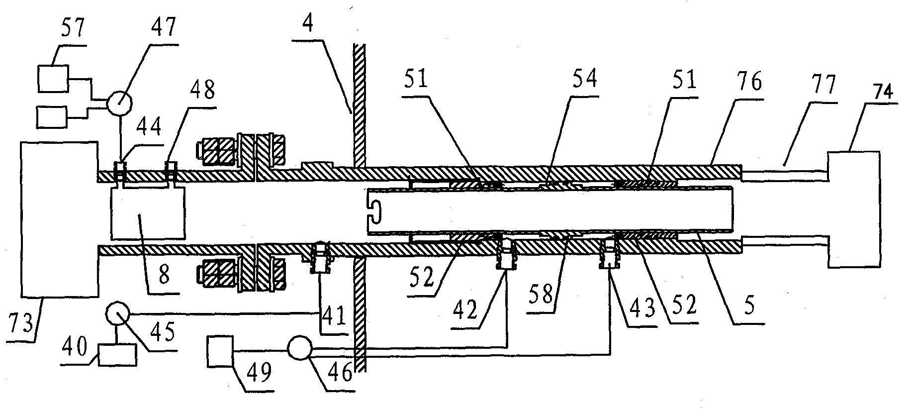 On-position type gas analysis system with on-position calibration function