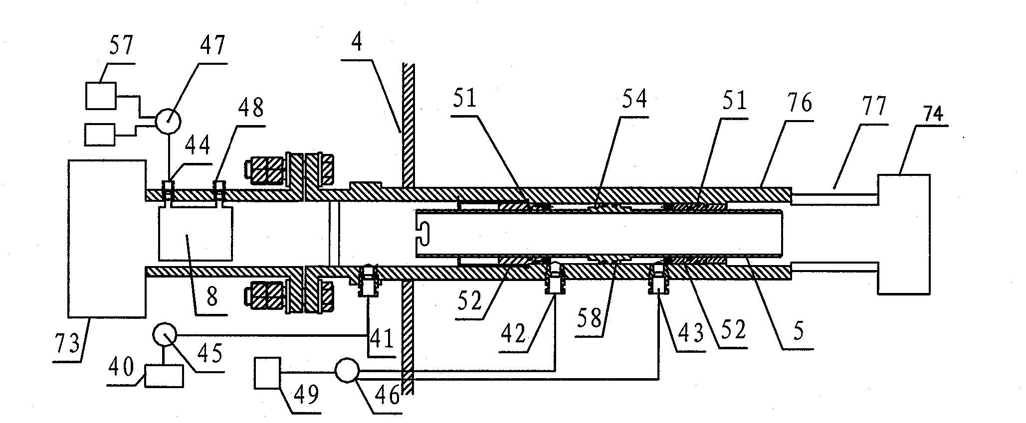 On-position type gas analysis system with on-position calibration function