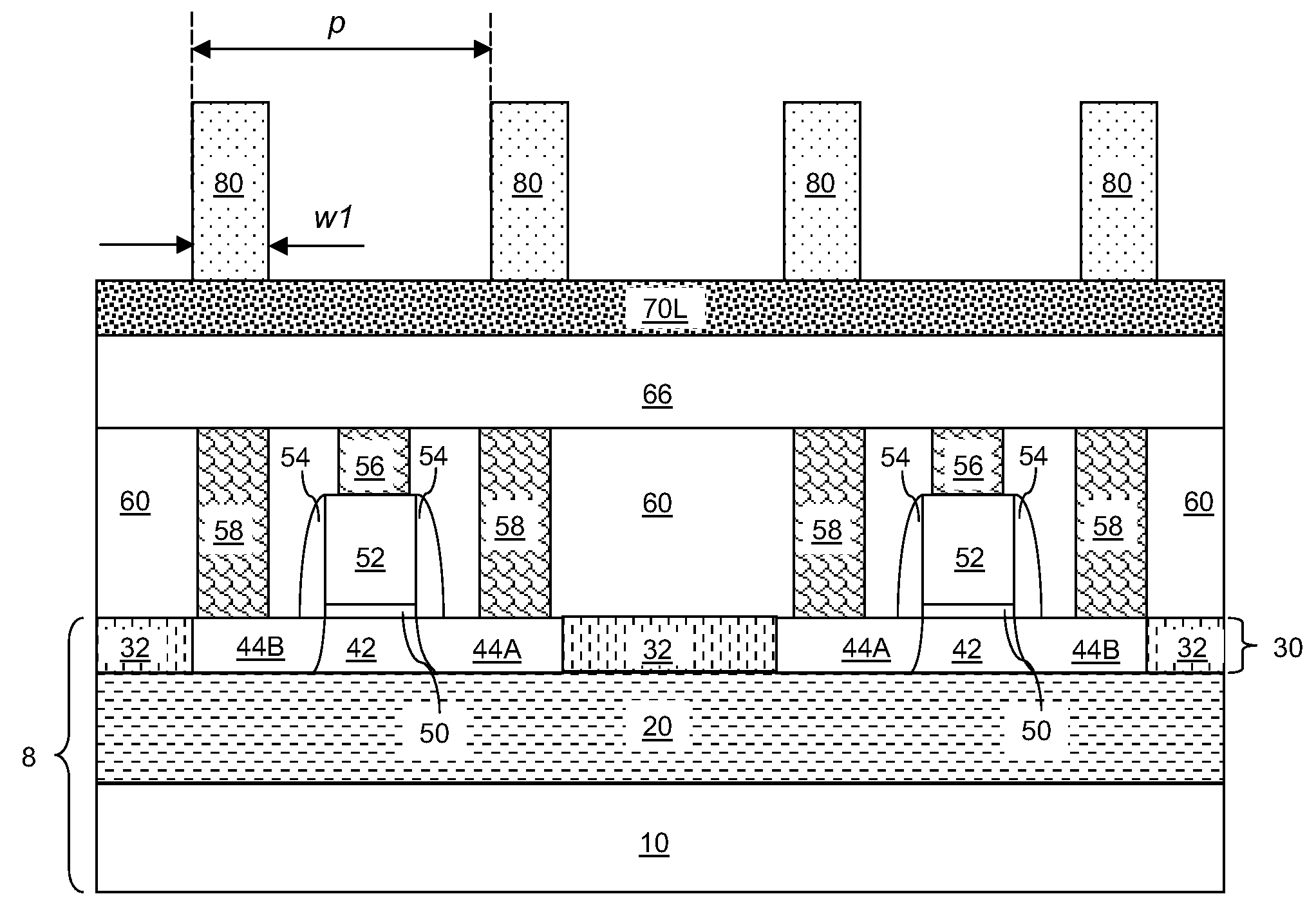 Lithography for pitch reduction