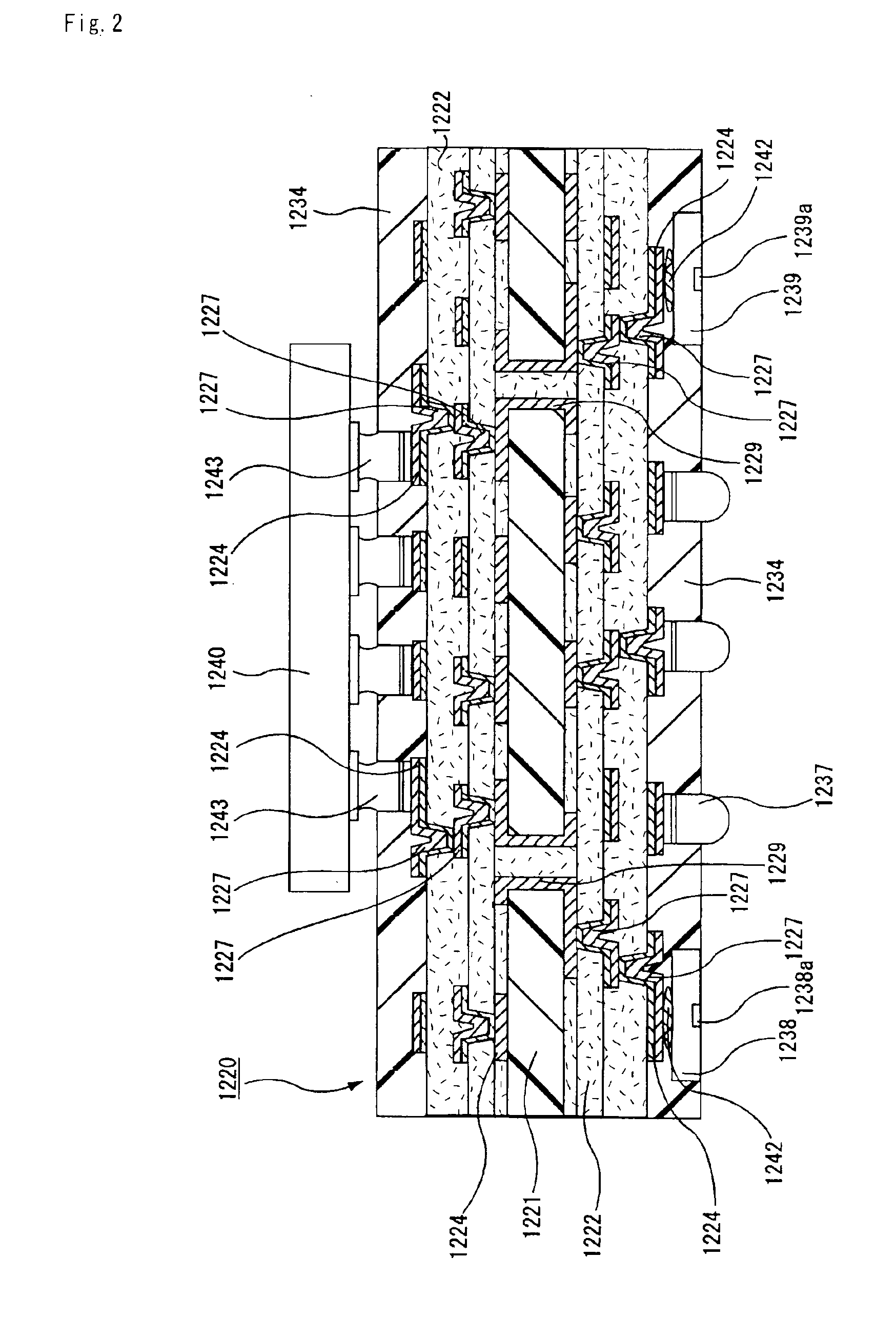 Substrate for mounting IC chip, multilayered printed circuit board, and device for optical communication