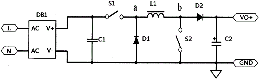 Composite type high-efficiency power factor correction circuit