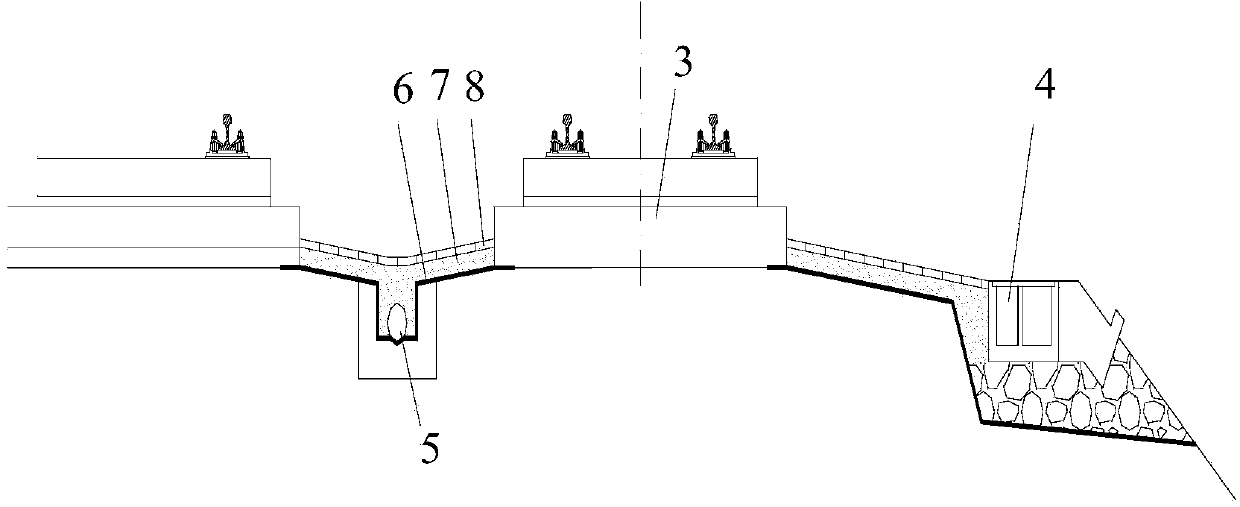 Ballastless track railroad roadbed surface water sealing layer structure