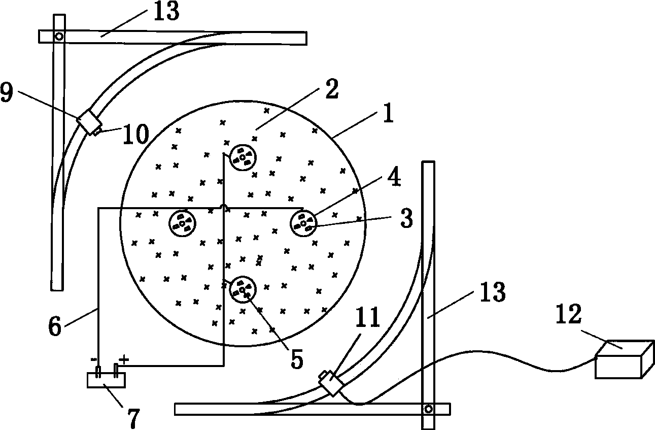 Grouting and chemical electro osmosis combined discrete material pile model testing device and testing method